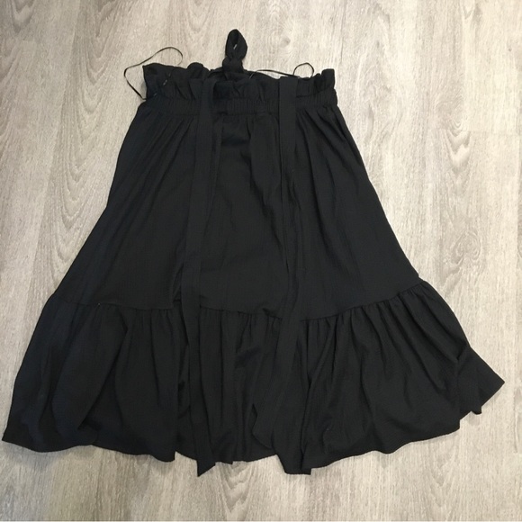H&M Black Frill Dress With Bow and Shoulder Ties - Picture 4 of 5